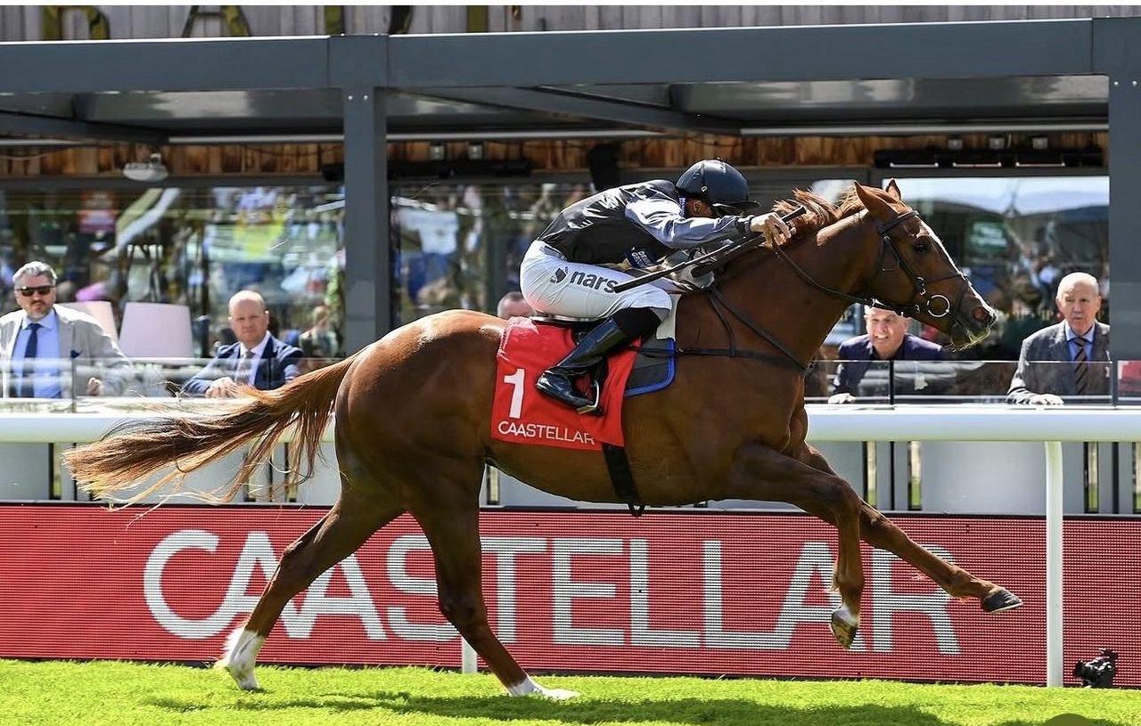 Adonius winning for Rebecca Menzies Racing